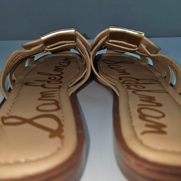 Sam Edelman Dina Fisherman Mule Womens 7.5 Metallic Gold Leather Slide Sandal - Picture 9 of 13